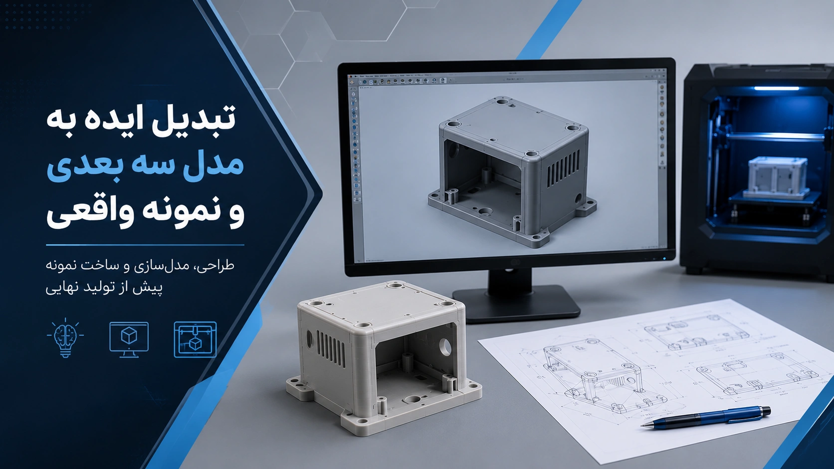تبدیل ایده اولیه به مدل سهبعدی دیجیتال و ساخت نمونه واقعی با پرینت سهبعدی