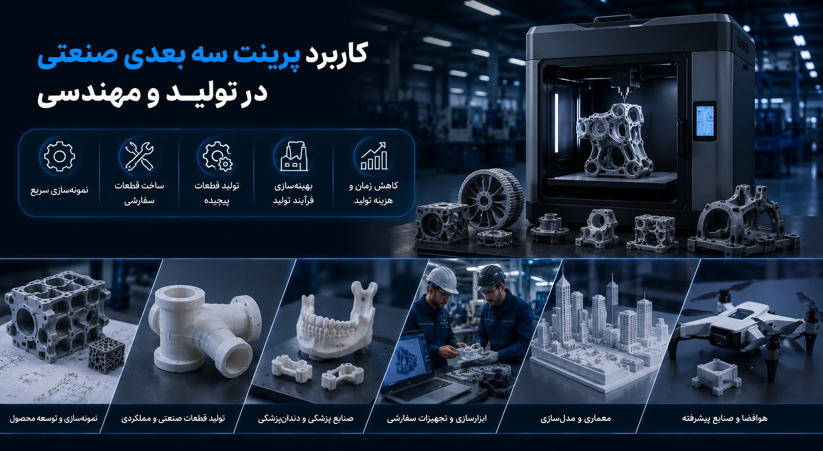 کاربرد پرینت سه بعدی صنعتی در تولید و مهندسی